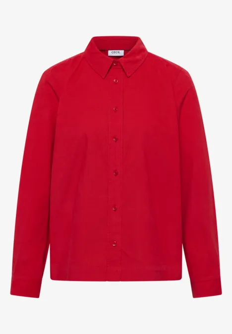 Cord Hemdbluse fiery red