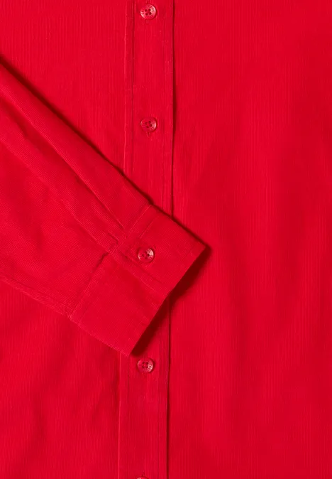Cord Hemdbluse fiery red