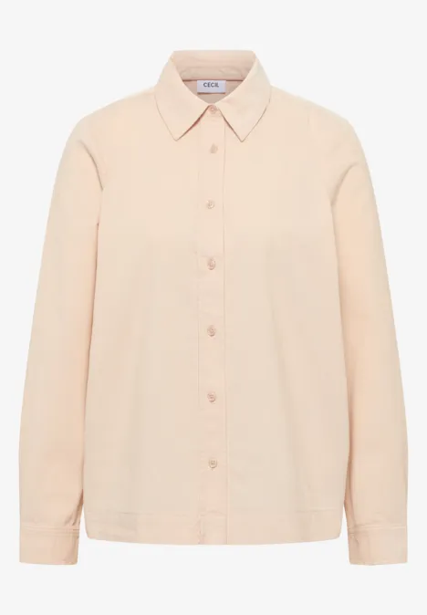 Cord Hemdbluse oat milk beige