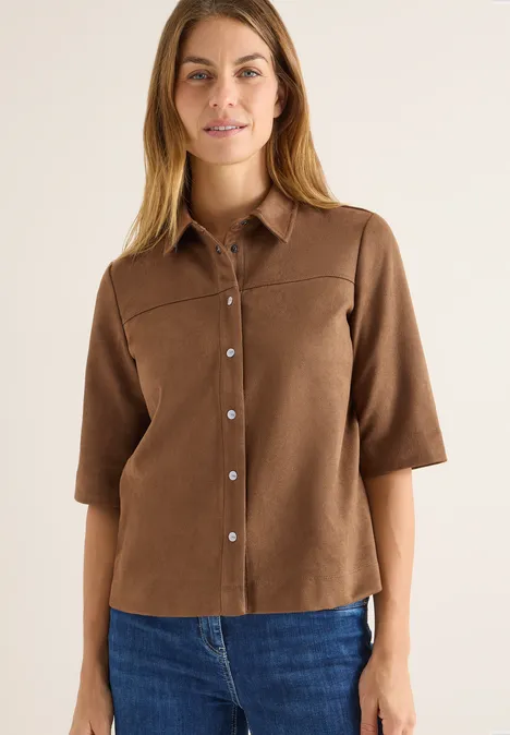 Veloursbluse mocha caramel