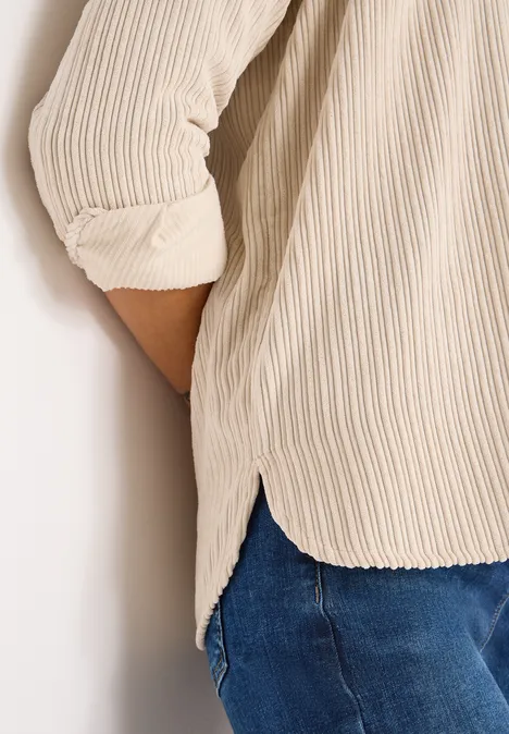 Cordhemdbluse oat milk beige