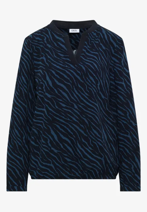 Bluse mit Zebra Print urban dark blue