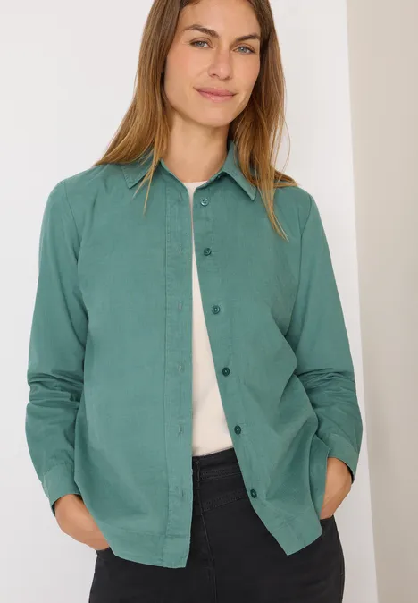 Cordhemdbluse jewel green