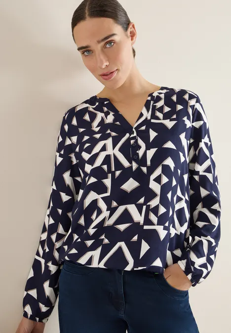 Gemusterte Bluse urban dark blue