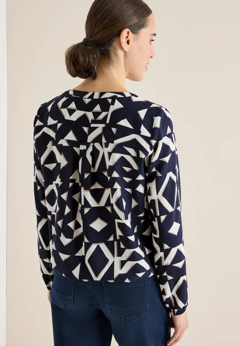 Gemusterte Bluse urban dark blue
