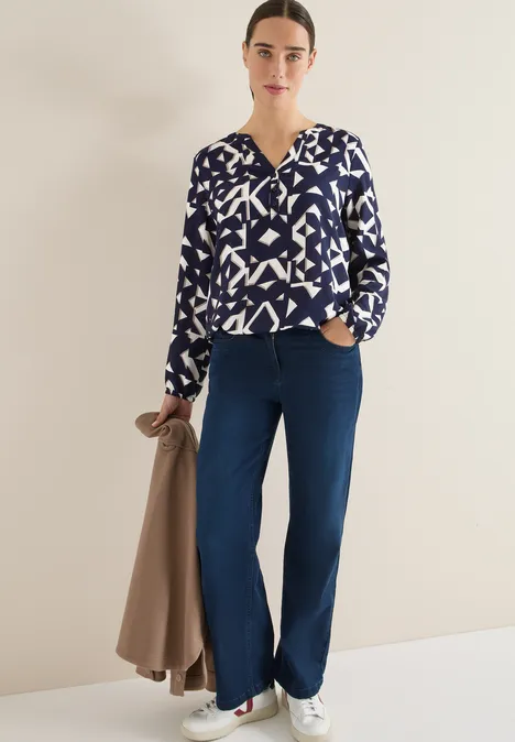 Gemusterte Bluse urban dark blue