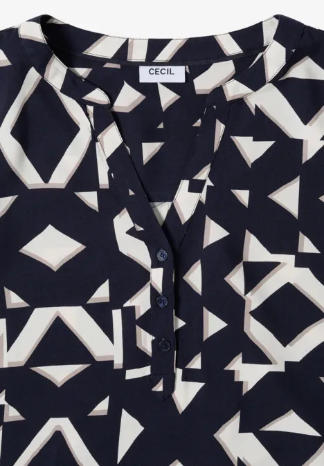 Gemusterte Bluse urban dark blue