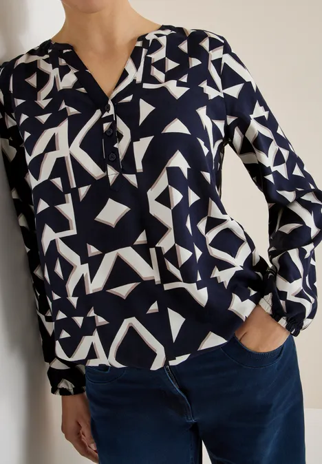 Gemusterte Bluse urban dark blue