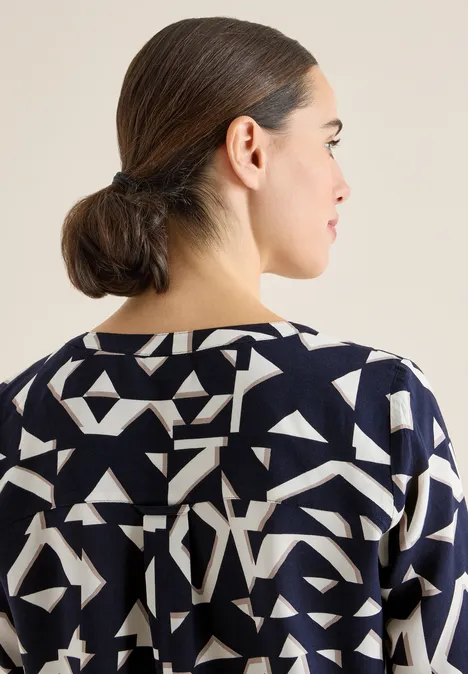 Gemusterte Bluse urban dark blue