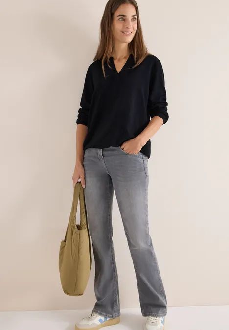 Blouse in effen kleur Black