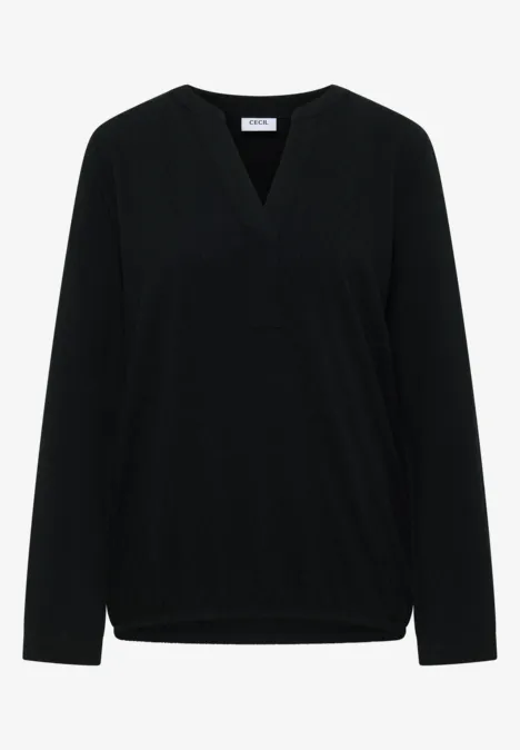 Bluse in Unifarbe Black