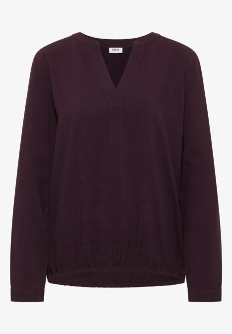 Bluse in Unifarbe eggplant red