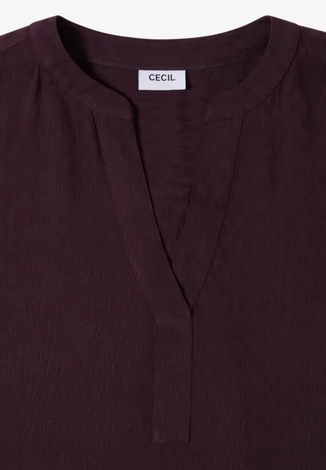 Bluse in Unifarbe eggplant red