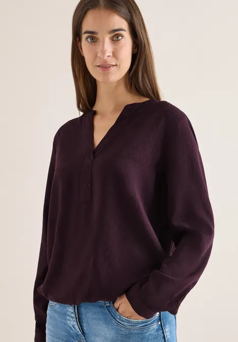 Bluse in Unifarbe eggplant red