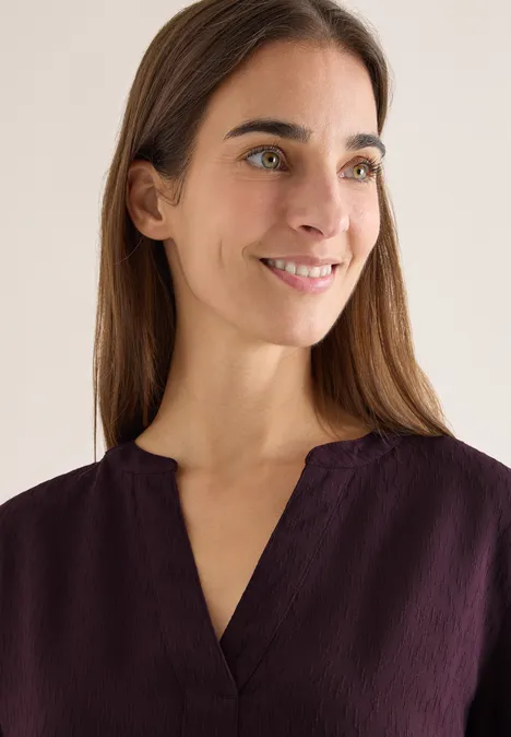 Bluse in Unifarbe eggplant red