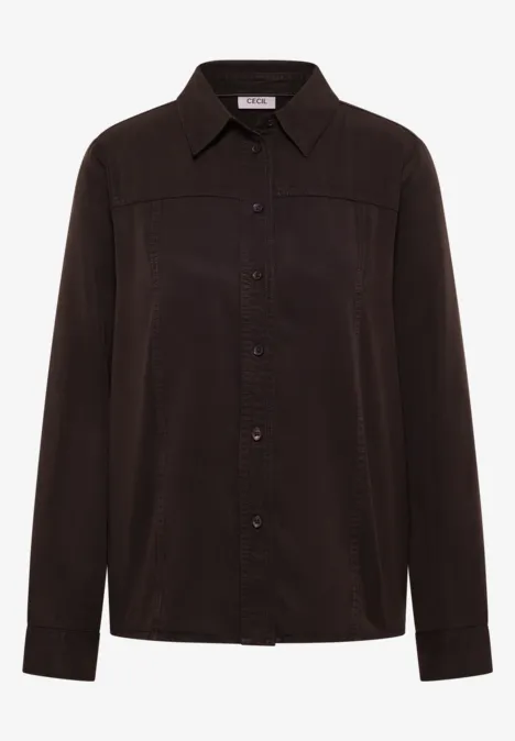 Colored Lyocell Hemdbluse tartufo brown