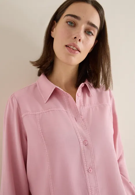 Colored Lyocell Hemdbluse blossom corduroy