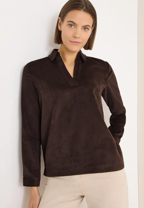 Softe Cordbluse tartufo brown