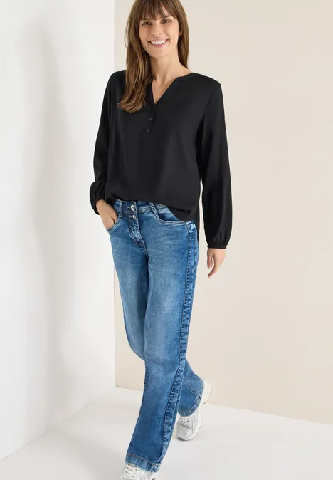 Blouse in effen kleur Black Blouse in effen kleur Black
