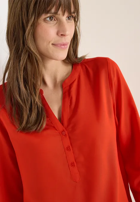Blouse in effen kleur pumpkin orange Blouse in effen kleur pumpkin orange