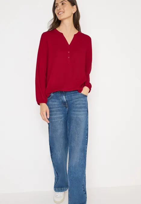 Bluse in Unifarbe beaujolais red