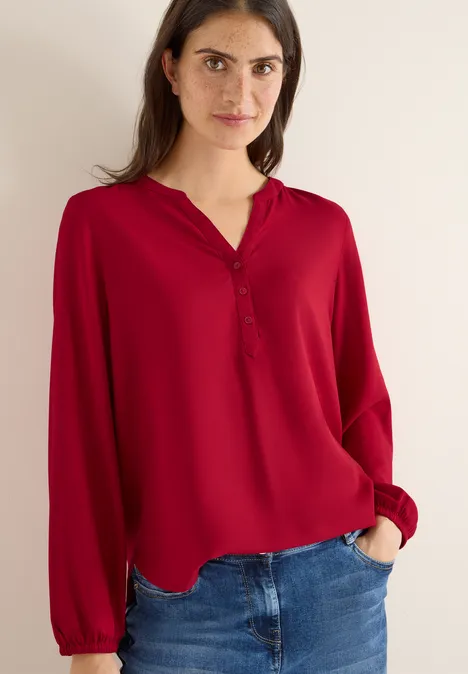 Bluse in Unifarbe beaujolais red