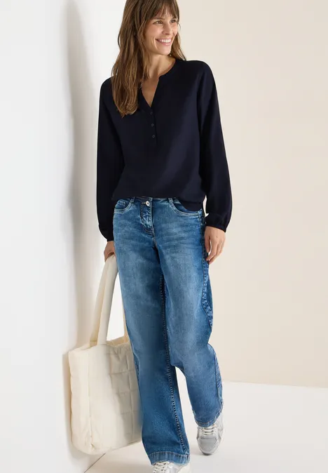 Bluse in Unifarbe urban dark blue Bluse in Unifarbe urban dark blue