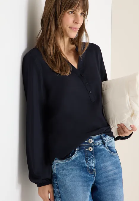 Bluse in Unifarbe urban dark blue Bluse in Unifarbe urban dark blue
