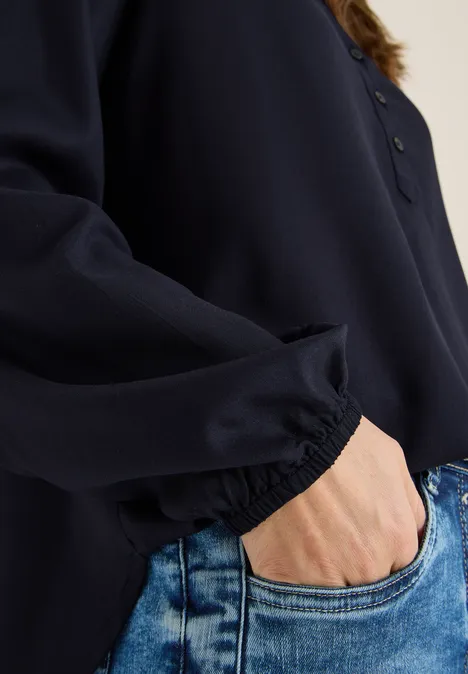 Bluse in Unifarbe urban dark blue Bluse in Unifarbe urban dark blue