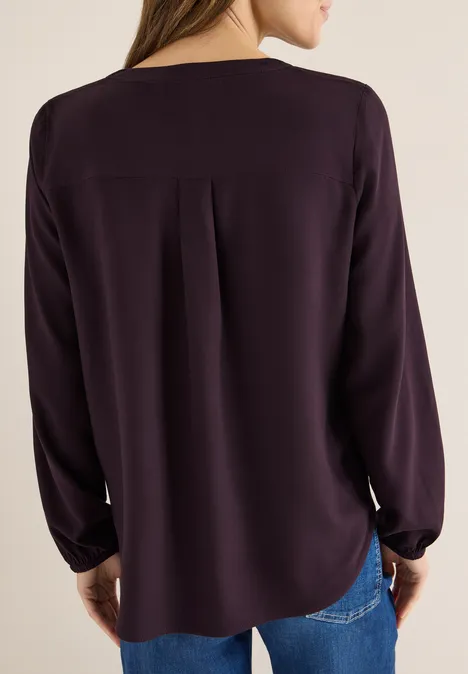 Blouse in effen kleur eggplant red Blouse in effen kleur eggplant red