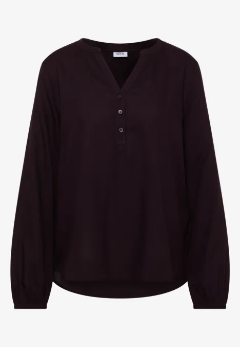 Blouse in effen kleur eggplant red Blouse in effen kleur eggplant red