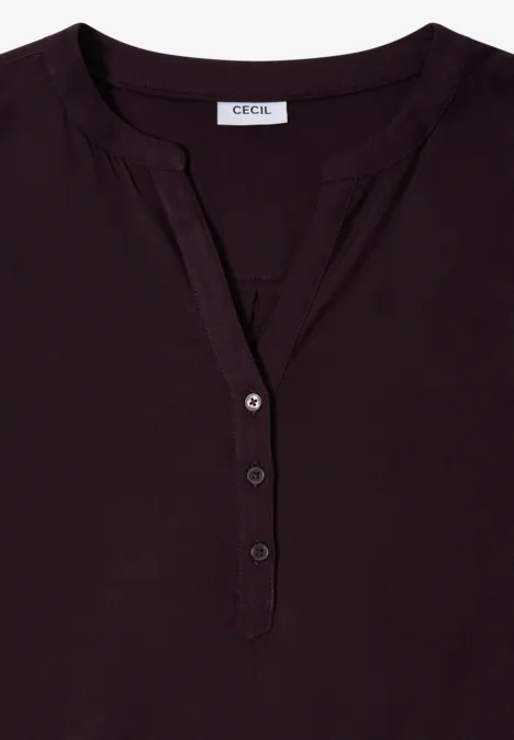 Blouse in effen kleur eggplant red Blouse in effen kleur eggplant red