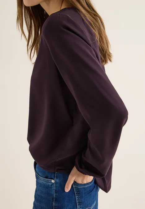 Blouse in effen kleur eggplant red Blouse in effen kleur eggplant red