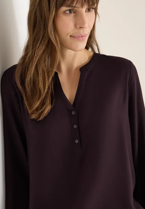 Blouse in effen kleur eggplant red Blouse in effen kleur eggplant red