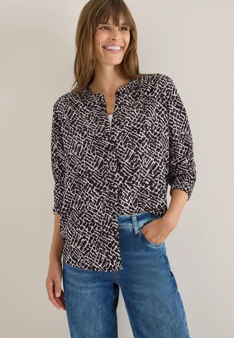 Gemusterte Bluse eggplant red