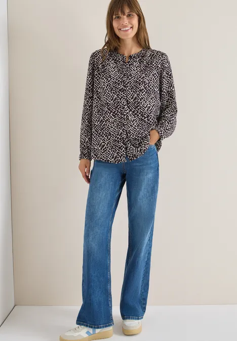 Gemusterte Bluse eggplant red