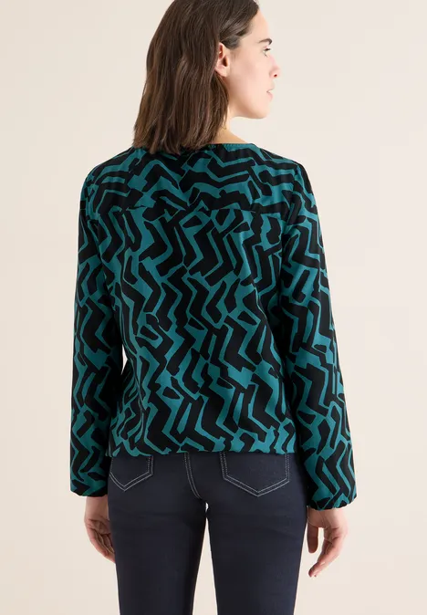 Bluse mit Grafikmuster dark sea green