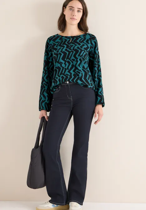 Bluse mit Grafikmuster dark sea green
