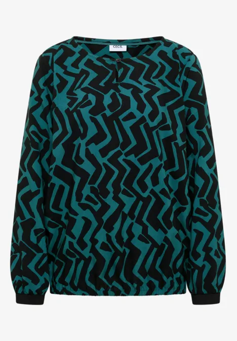 Bluse mit Grafikmuster dark sea green