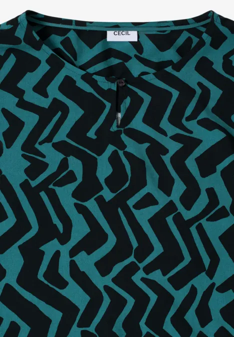 Bluse mit Grafikmuster dark sea green