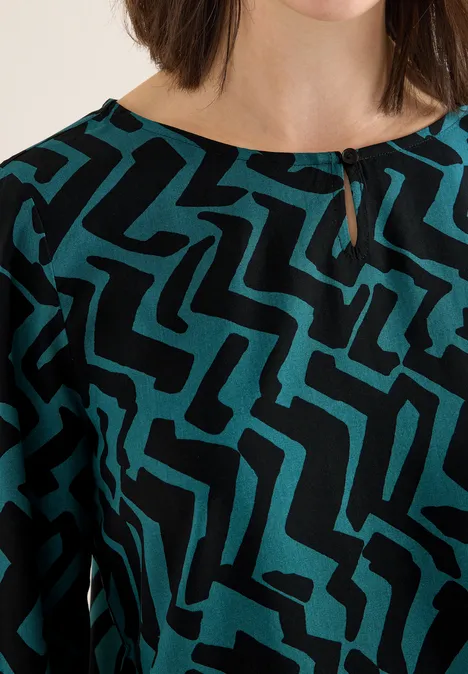 Bluse mit Grafikmuster dark sea green