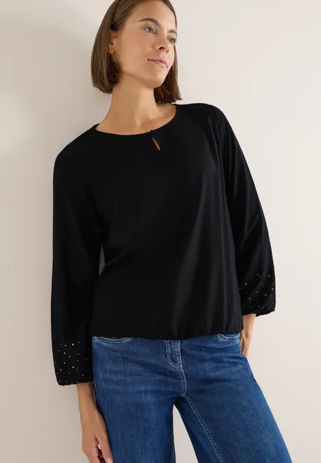 Bluse in Unifarbe Black Bluse in Unifarbe Black