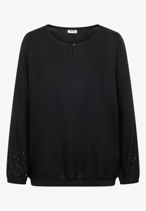 Bluse in Unifarbe Black Bluse in Unifarbe Black