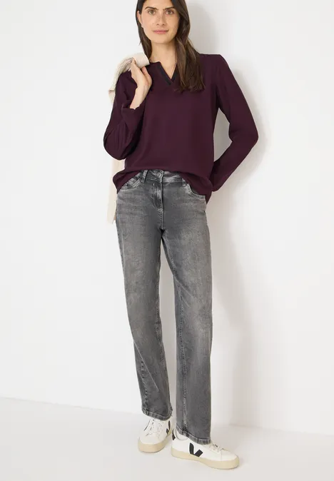 Tunika w jednolitym kolorze eggplant red Tunika w jednolitym kolorze eggplant red