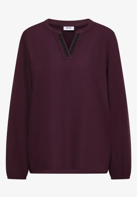 Tunika w jednolitym kolorze eggplant red Tunika w jednolitym kolorze eggplant red