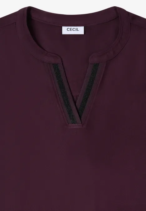 Tunika w jednolitym kolorze eggplant red Tunika w jednolitym kolorze eggplant red