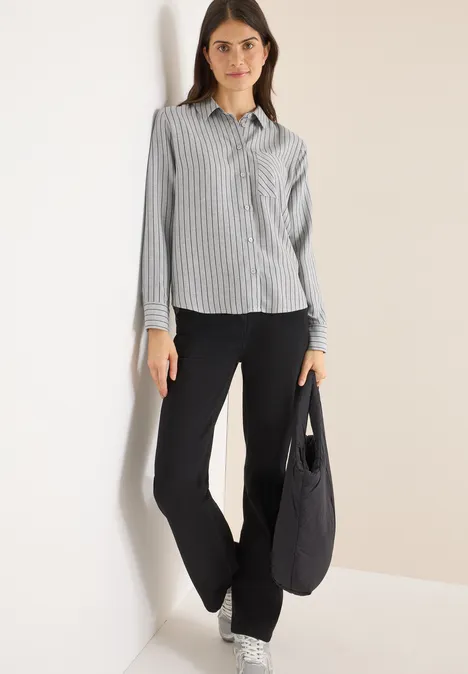 Gestreept flanellen overhemd blouse null