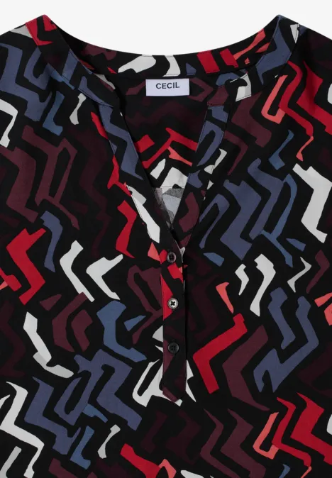 Bluse mit Grafikmuster black multi
