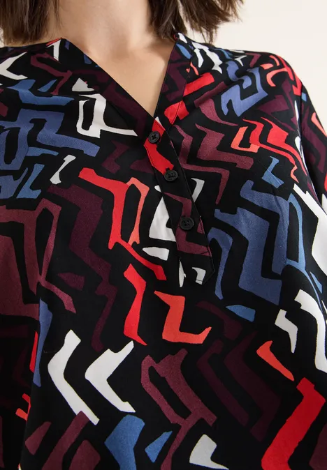 Bluse mit Grafikmuster black multi