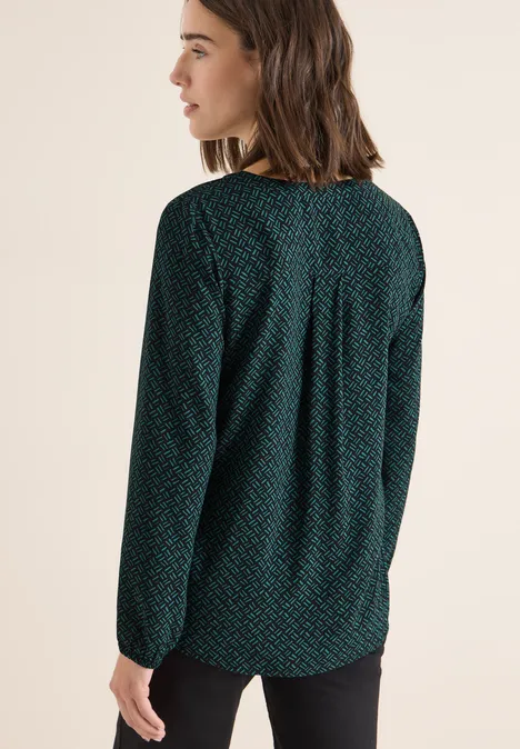 Gemusterte Bluse dark sea green